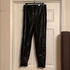 Leather Zara Leggings Size L zipper slit bottom
